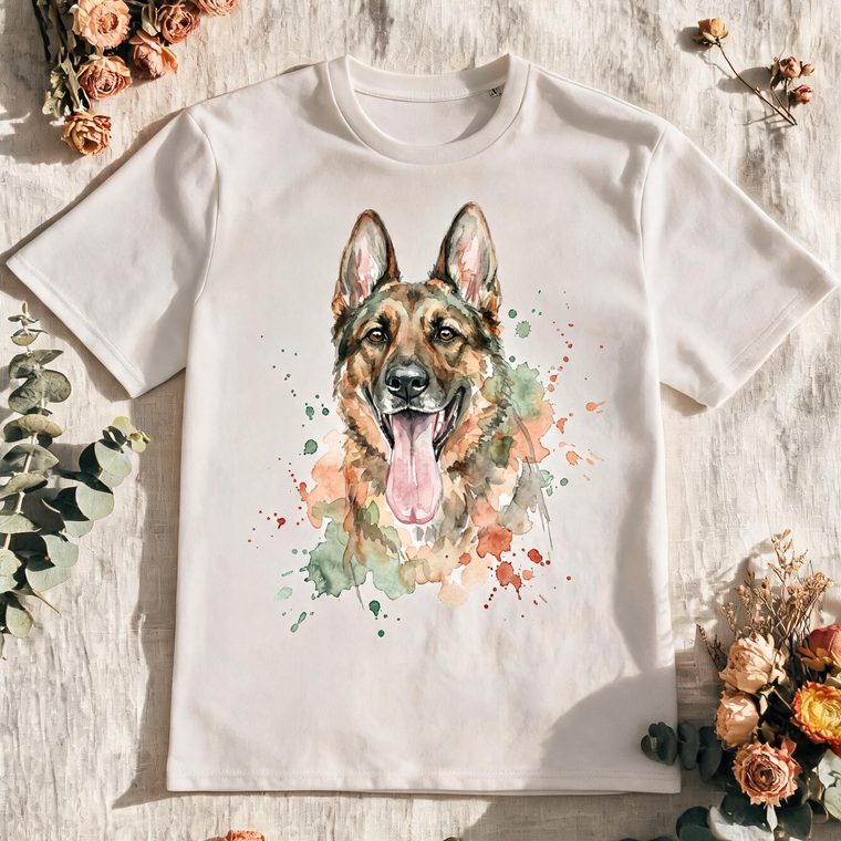 Portrait personnalisé imprimé sur un t-shirt en coton bio